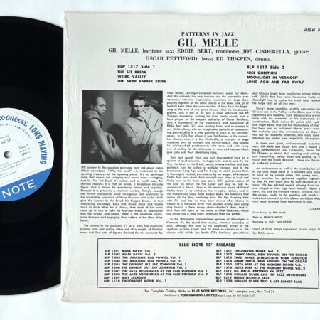 Gil Melle Patterns In Jazz レコード ブルーノート Gil Melle, Patterns in Jazz (Blue Note 1517) Limited Edition 1983