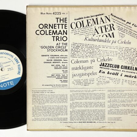 Ornette Coleman Stockholm 1・2 レコード ORNETTE COLEMAN TRIO At The Golden Circle Stockholm 2 LP BLUE NOTE